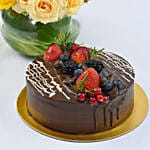 Berries Vegan Chocolates Cake with Flowers