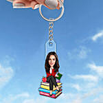 Best Teacher Keychain Caricature Female