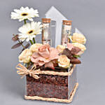 Best Wishes Flowers and Money Box