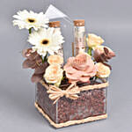 Best Wishes Flowers and Money Box