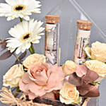 Best Wishes Flowers and Money Box