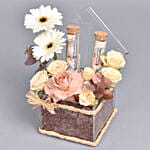 Best Wishes Flowers and Money Box