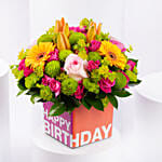 Birthday Flower Arrangement with Greeting Card
