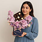Birthday flowers with Premium Belgian Chocolates