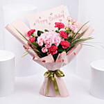 Birthday Wishes Pink Flowers Bouquet