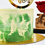 Blissful Birthday Memories Red Velvet Cake with Personalised Forever Rose