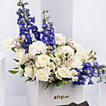 Blue and White Blooms Basket