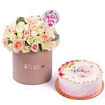 Blush Bloom Delight with ChocoFudge cake
