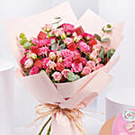Blushing Pink Bouquet With Cake