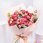 Blushing Pink Bouquets With Cake