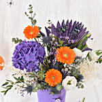 Boo Purple Basket Flowers Basket