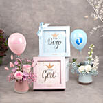 شوكولاتة بستاني 2 بوكس المولود الجديد توأم مع ورد