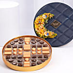 Bostani Leathered Luxury Chocolate Box And Flowers