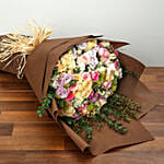 Bouquet of Pastel Coloured Roses