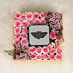 Box Of Delicate Beauty Police Bracelet And Flowers