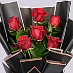 Bunch of Beautiful 6 Red Rose with Cake