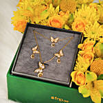 Butterflies By Cerruti 1881 with Flowers, Necklace and Earrings