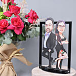 Carricature Fun Frame with Flowers