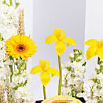 Celebration With Flowers and Cake