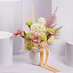 Charming Mixed Flower Arrangement in White Vase