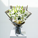 Charming White Lilies Bouquet Deluxe