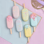 6 قطع كيك بوبسيكل بالشوكولاته ملونة