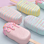 6 قطع كيك بوبسيكل بالشوكولاته ملونة