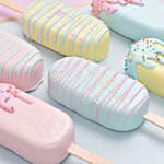 6 قطع كيك بوبسيكل بالشوكولاته ملونة