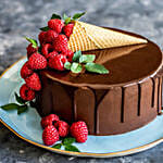 Chocolate Drip Ice Cream Cone Vanilla Cake