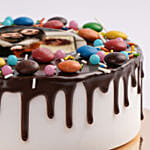 Chocolate Drip MNM Photo Cake For Anniversary One Kg