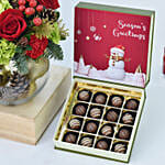 Christmas Sparkles Flower Arrangement with Chocolates