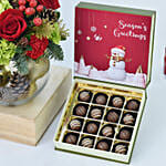 Christmas Sparkles Flower Arrangement with Chocolates