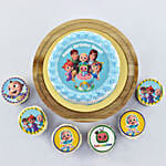 Cocomelon Birthday  Marble Cake With Cupcakes