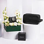 Designer Watch with Premium Toiletery Bag for Father day