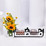 Crescent Moon Cake With Cookies & FLowers