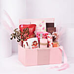 Curated Rakhi Hamper For Sisters With Goodies In Blush Pink Box