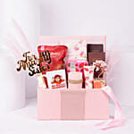 Curated Rakhi Hamper For Sisters With Goodies In Blush Pink Box