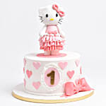 Cute Kitty Vanilla Cake For Baby Girl