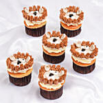 Cute Lion Designer Vanilla Cupcakes Set Of 6