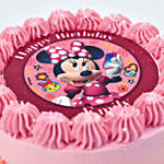 Cute Minni Mouse Birthday Redvelvet Cake 8 Portion