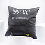 Dads Spot Grey Cushion With Pockets