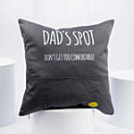 Dads Spot Grey Cushion With Pockets