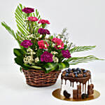 Delicious Choco Vanilla Cake with Flowers