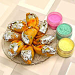 Delicious Gujiya with Holi Colors
