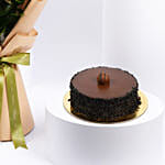 Delightful Chocolate Fudge Cake With Flowers