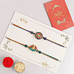 Ethnic Kundan Rakhi With Flowers