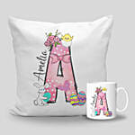 طقم مخدة و مق مخصصة بالحرف