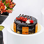 Eggless Chocolate Truffle With Flowers