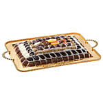 EID Large Rectangular Gold Tray with handle