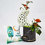 Eid Special Flowers With Cushion N Ferrero Rocher